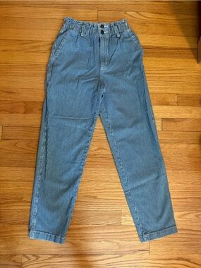 Universal Thread Blue and White Striped High-Waist Pants